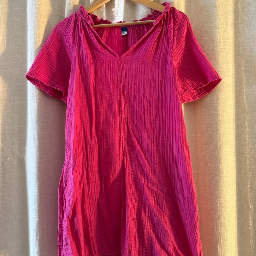 Old Navy Pink Gauze Mini Boho Dress
